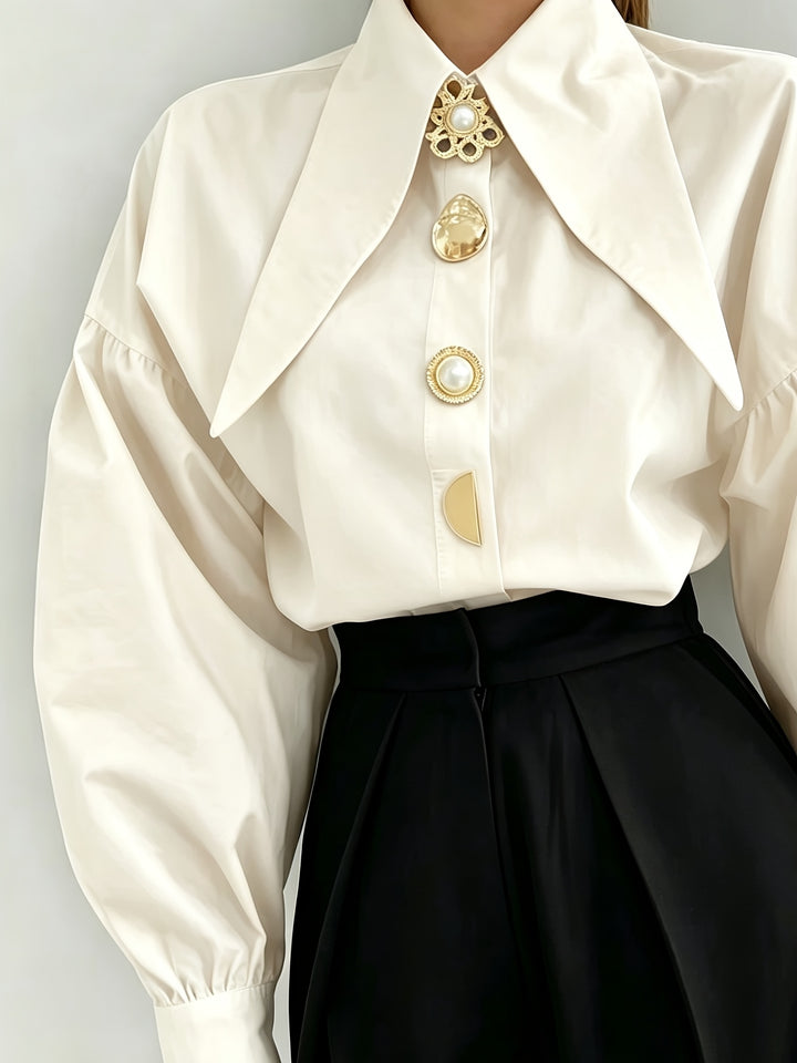 Hedda | Elegante Bluse mit markantem Kragen