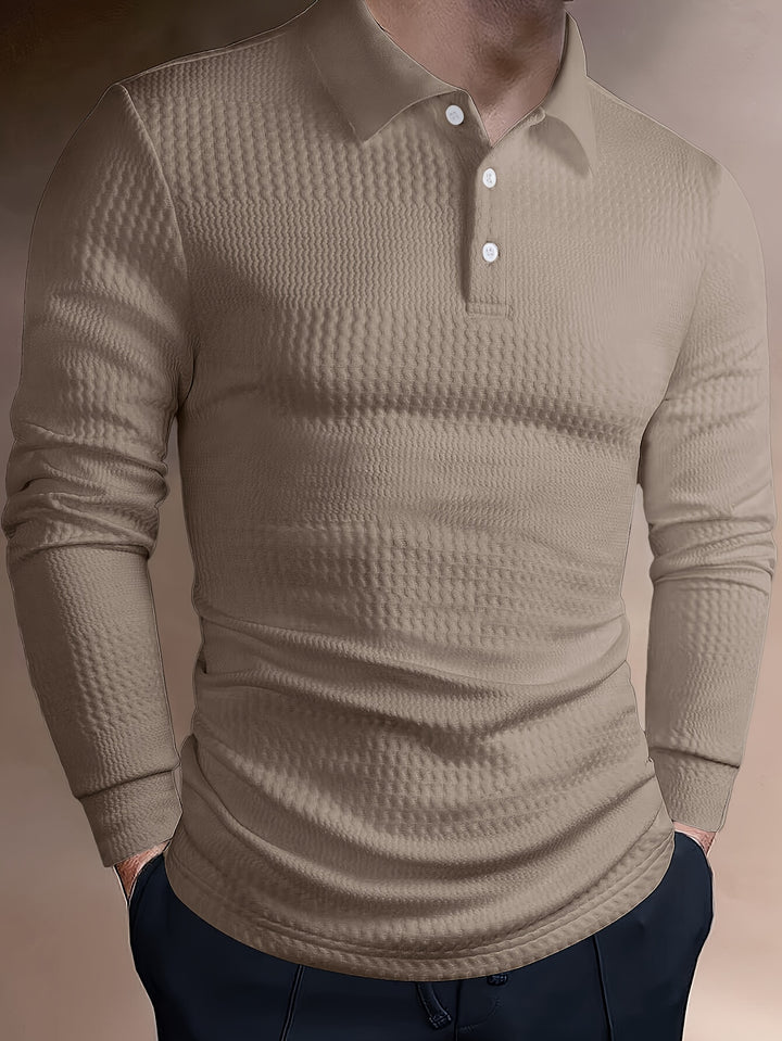 Dietrich | Strukturiertes Langarm-Poloshirt
