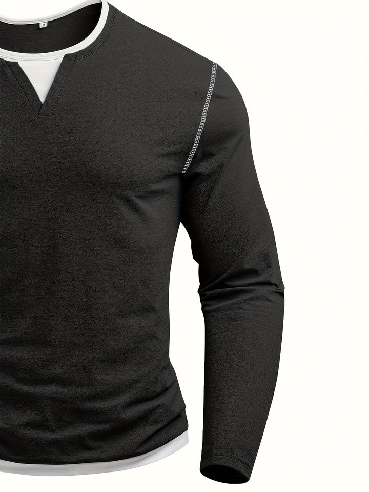 Dieter | Klassisches Langarm-Shirt mit Kerbkragen