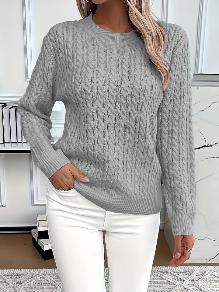 Katrin | Weich fließender Zopfmuster-Pullover