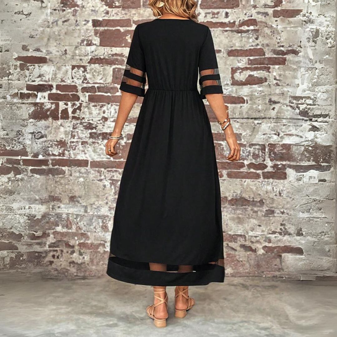 Helene | Fließendes Maxikleid mit zarten Streifen