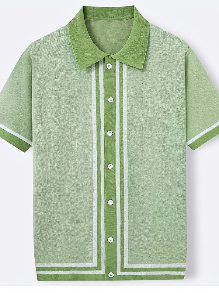 Henning | Elegantes Kurzarm-Poloshirt mit Streifendetail