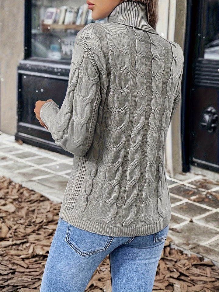 Liane | Weicher Zopfmuster-Pullover mit Rollkragen