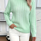 Katrin | Weich fließender Zopfmuster-Pullover