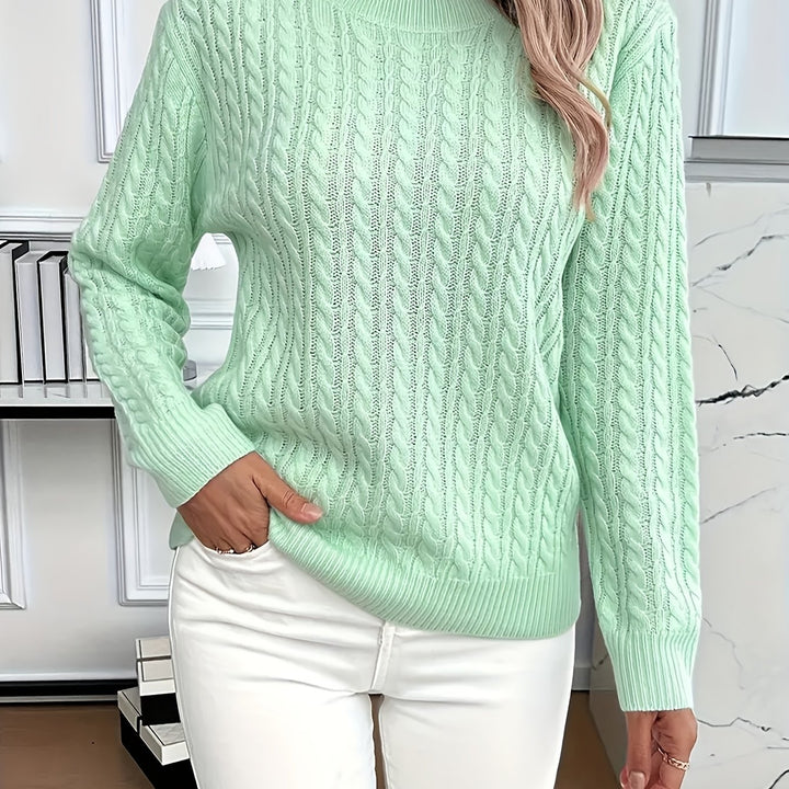 Katrin | Weich fließender Zopfmuster-Pullover