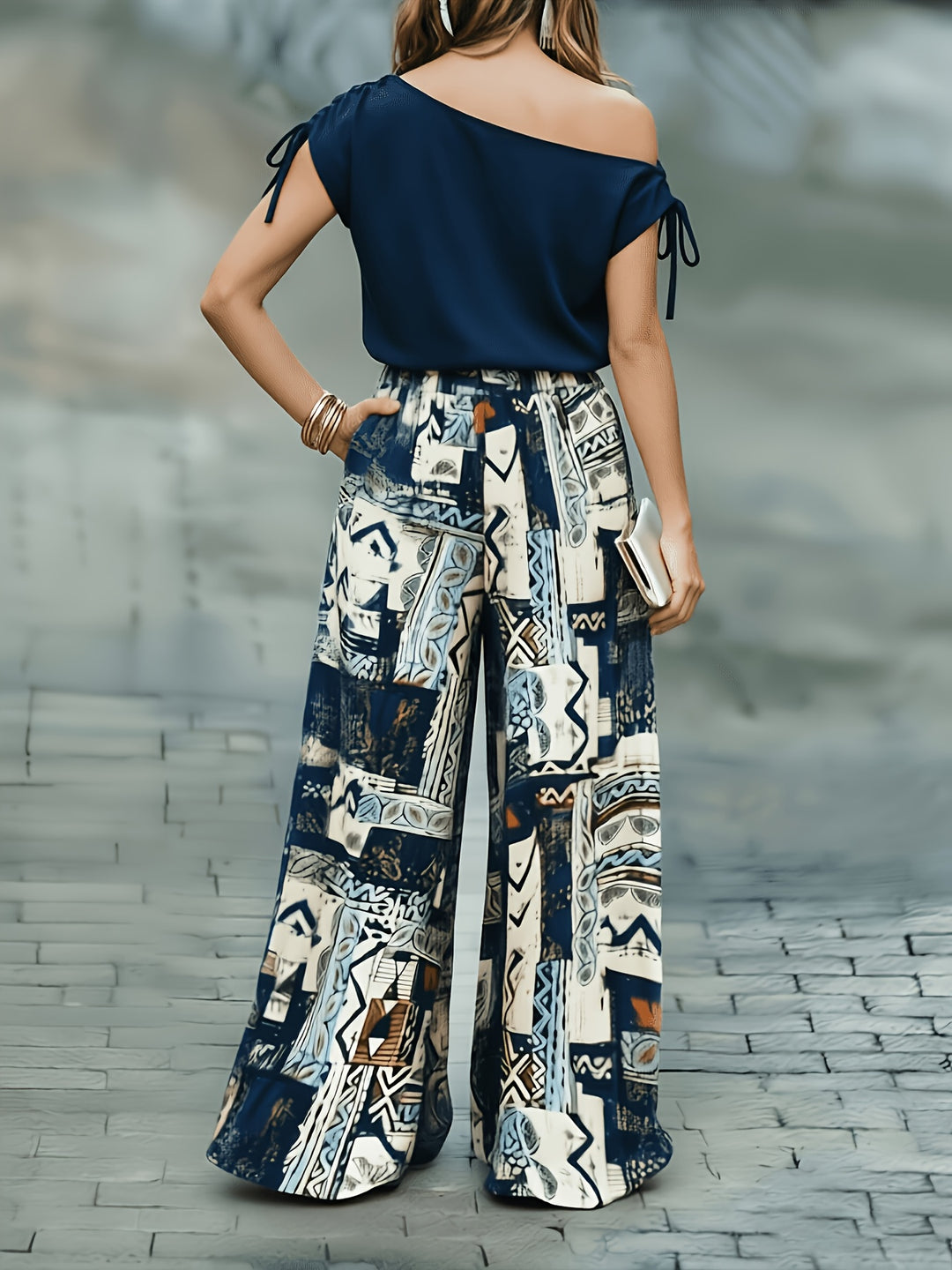 Waltraud | Eleganter Zweiteiler mit Musterhose