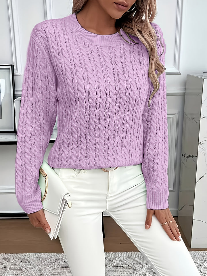 Katrin | Weich fließender Zopfmuster-Pullover