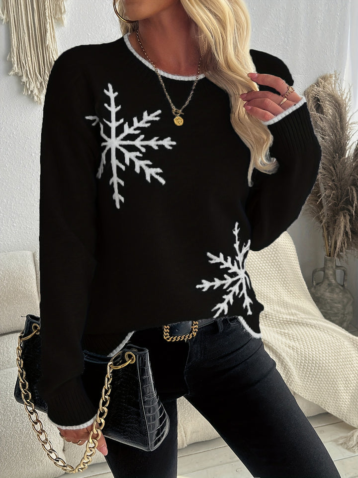 Claudia | Festlicher Schneeflocken-Pullover