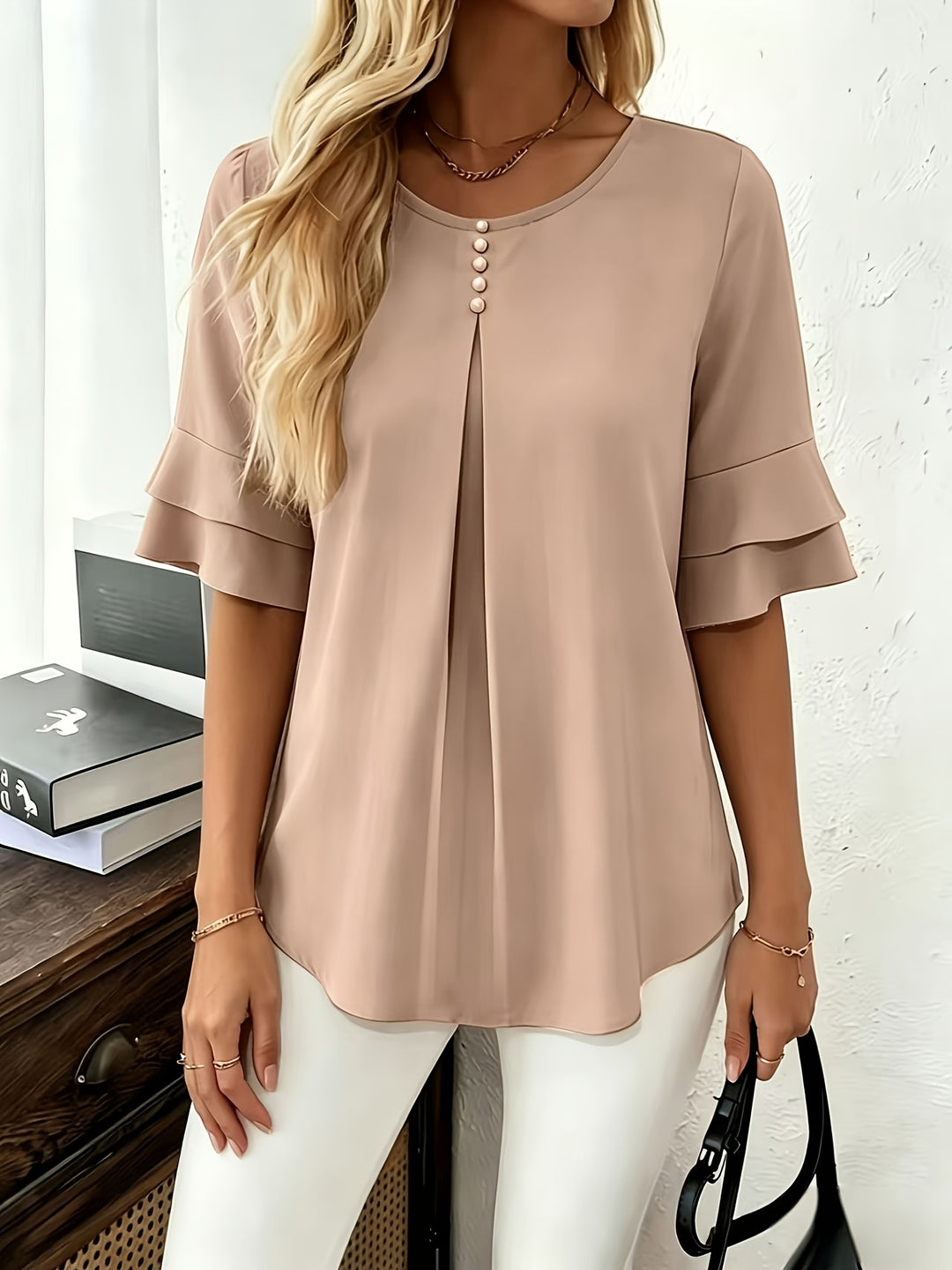 Annette | Elegante Bluse mit Volantärmeln