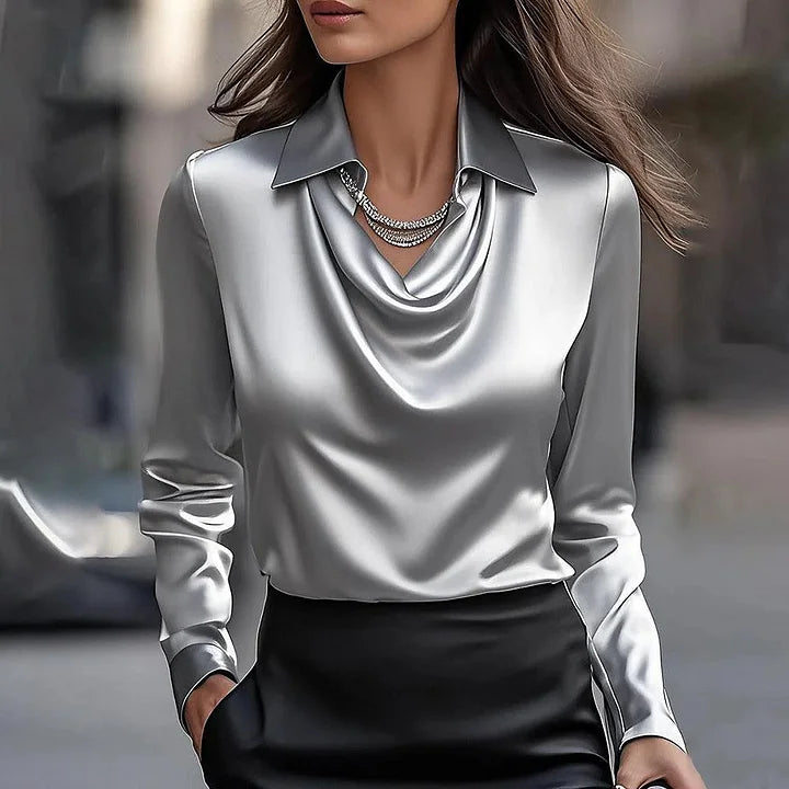 Antonia | Elegante Bluse mit Wasserfallausschnitt