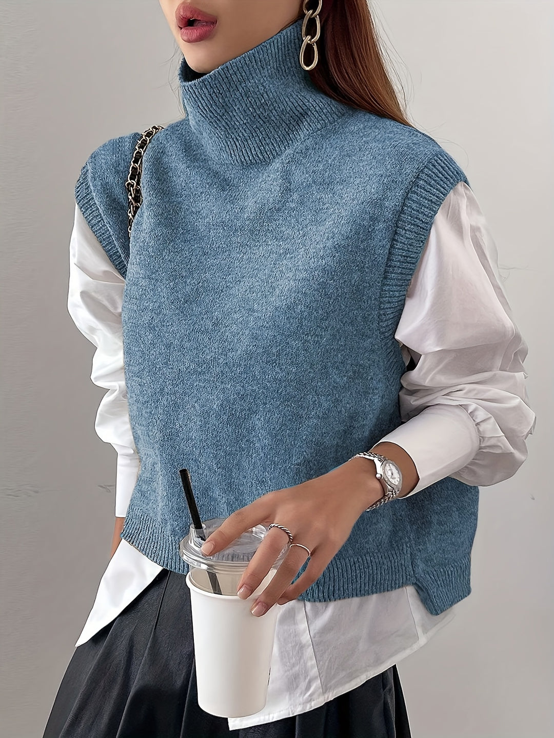Hedda | Eleganter Rollkragen-Pullunder