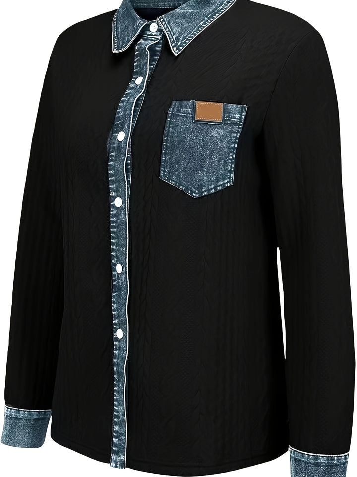 Ruth | Strukturierte Strickjacke mit Kontrastdetails