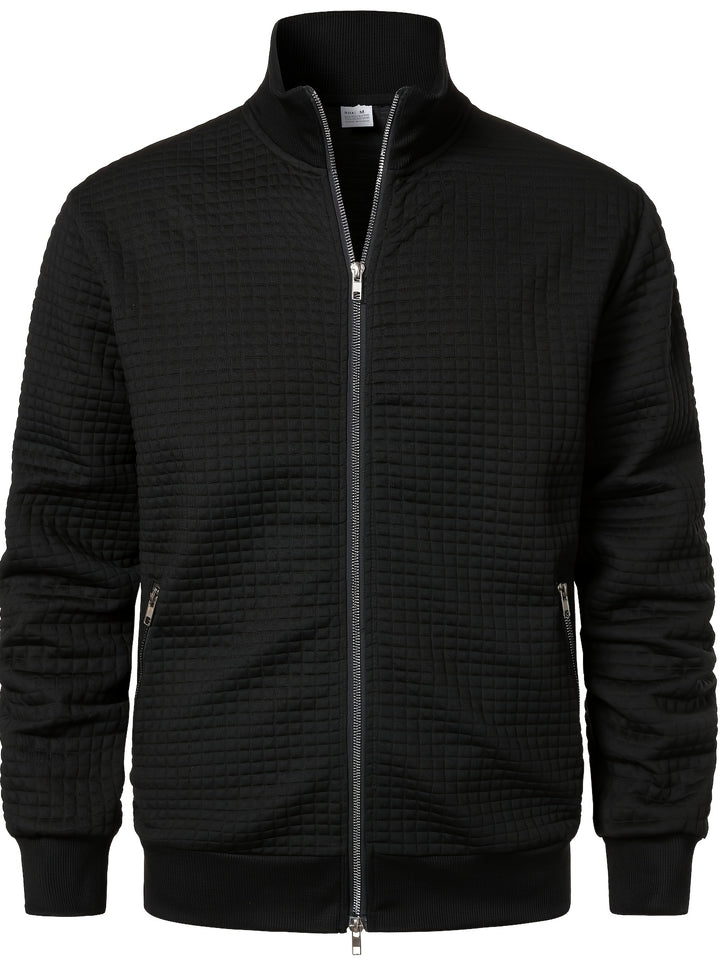 Joachim | Strukturierte Zip-Jacke mit Stehkragen