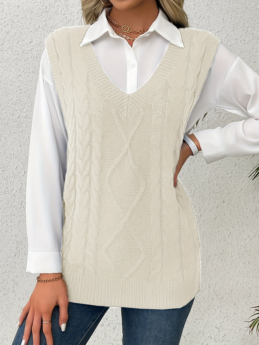 Svenja | Eleganter Zopfmuster-Pullunder