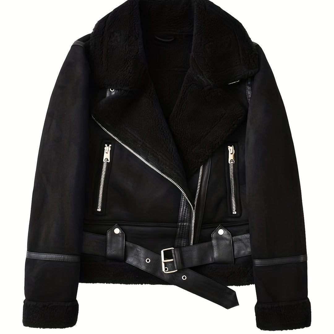 Theresa | Kuschelig gefütterte Bikerjacke