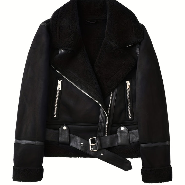 Theresa | Kuschelig gefütterte Bikerjacke