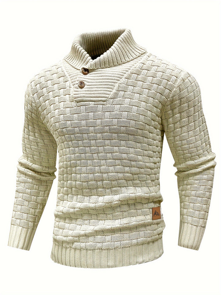 Siegfried | Strukturierter Strick-Pullover mit Schalkragen