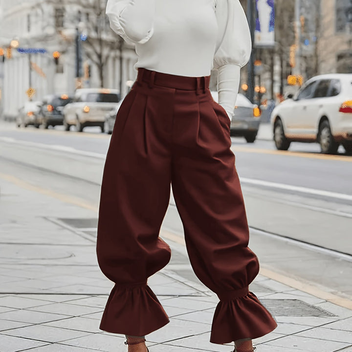 Sigrid | Elegante Weite Hose mit Volantsaum