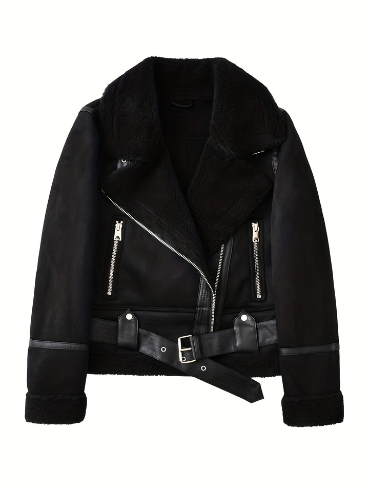 Theresa | Kuschelig gefütterte Bikerjacke