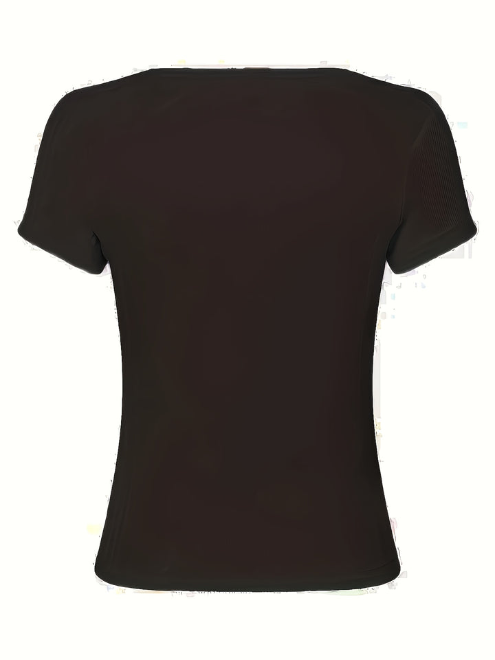 Elsa | Elegantes Kurzarm-Shirt mit Knopfdetail