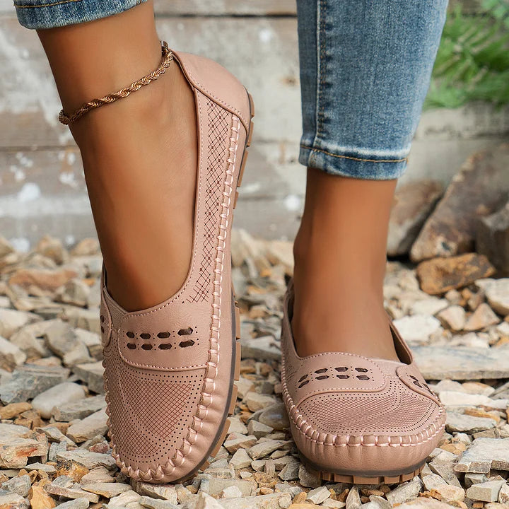 Jasmin | Damen Perforierte Komfort Slip On Loafer