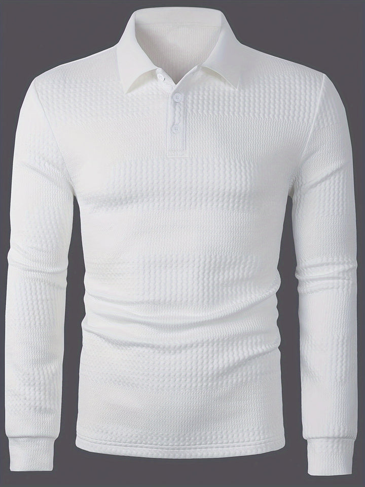 Dietrich | Strukturiertes Langarm-Poloshirt