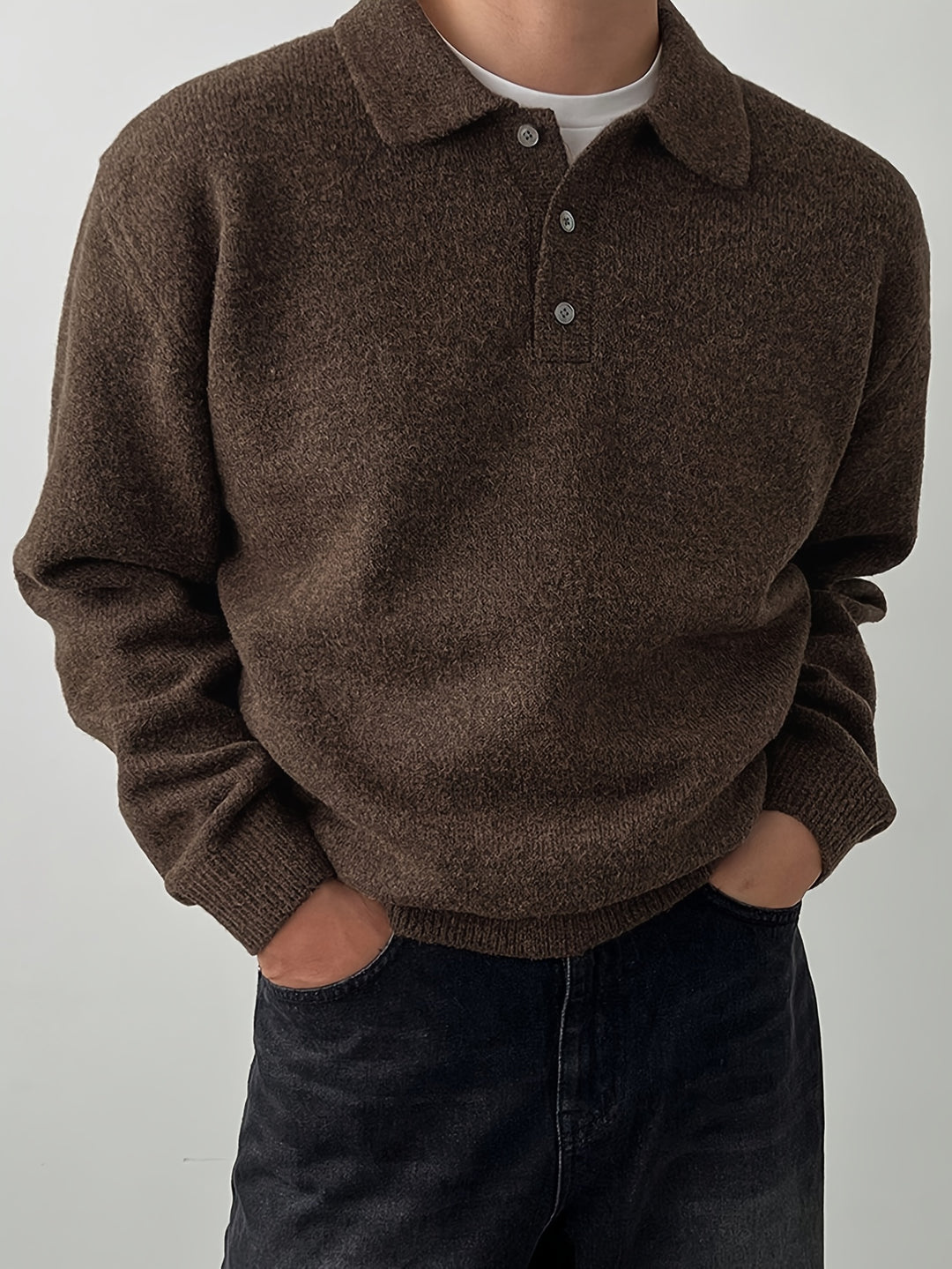 Wendelin | Weicher Strick-Poloshirt mit Kragen