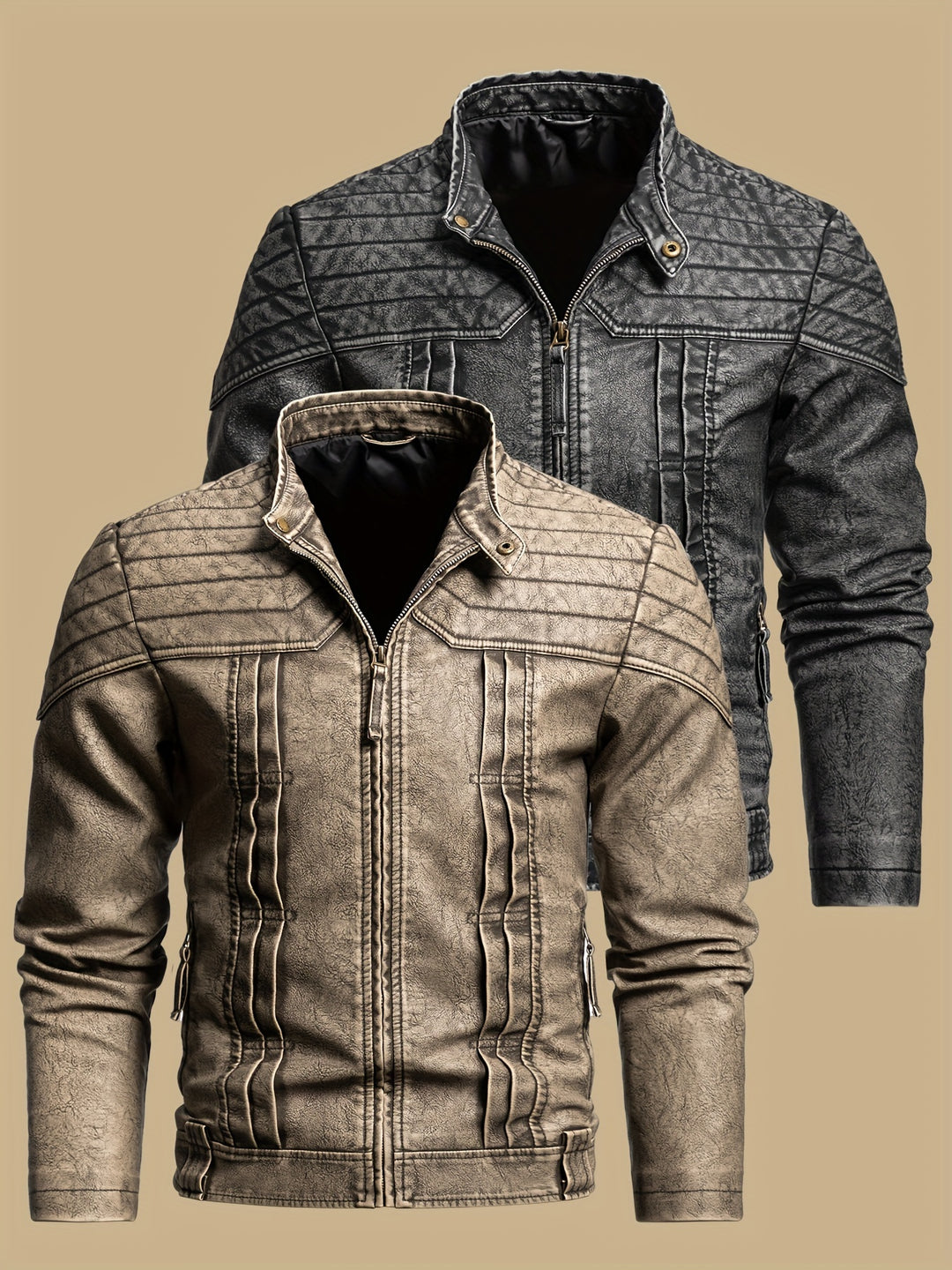 Sven | Markante Vintage-Jacke im Bikerstil
