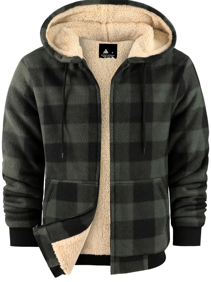 Gerwin | Gefütterte Kapuzenjacke im Karo-Look
