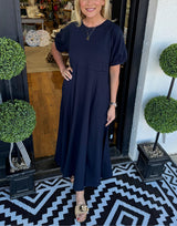 Annegret | Fließendes Puffärmel-Maxikleid