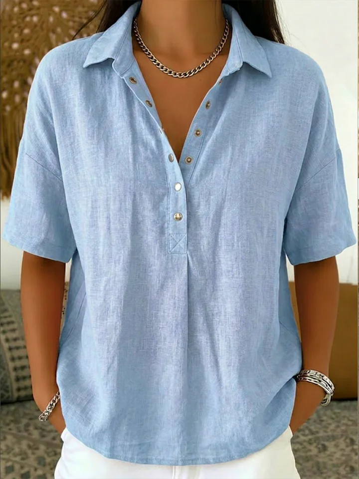Selma | Legere Kurzarm-Bluse mit Kragen
