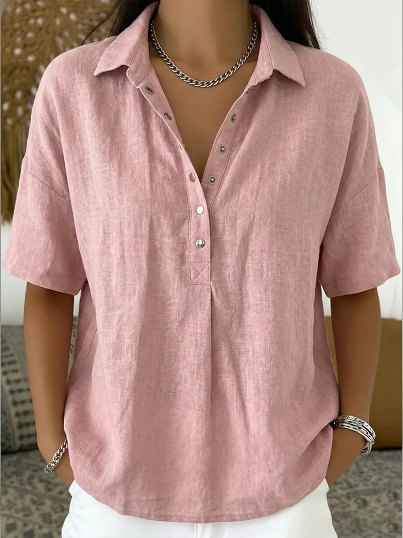 Selma | Legere Kurzarm-Bluse mit Kragen