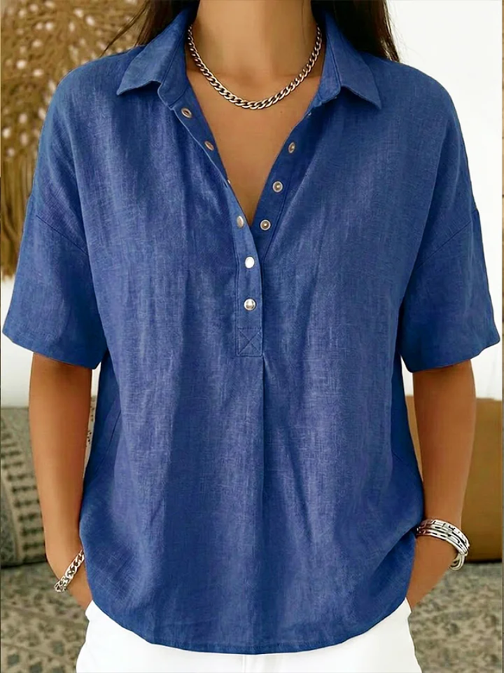 Selma | Legere Kurzarm-Bluse mit Kragen