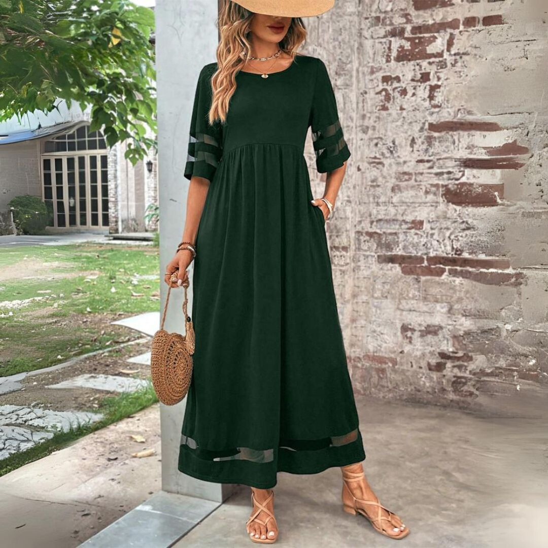 Helene | Fließendes Maxikleid mit zarten Streifen