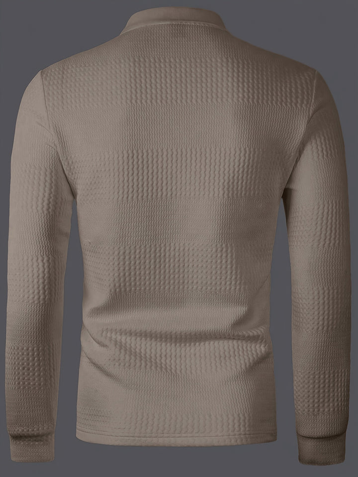 Dietrich | Strukturiertes Langarm-Poloshirt