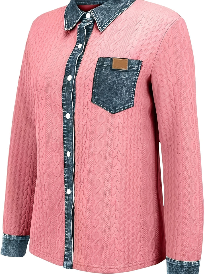 Ruth | Strukturierte Strickjacke mit Kontrastdetails