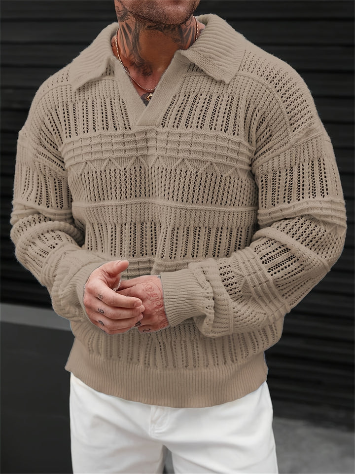 Ansgar | Strukturierter Strickpullover mit Kragen