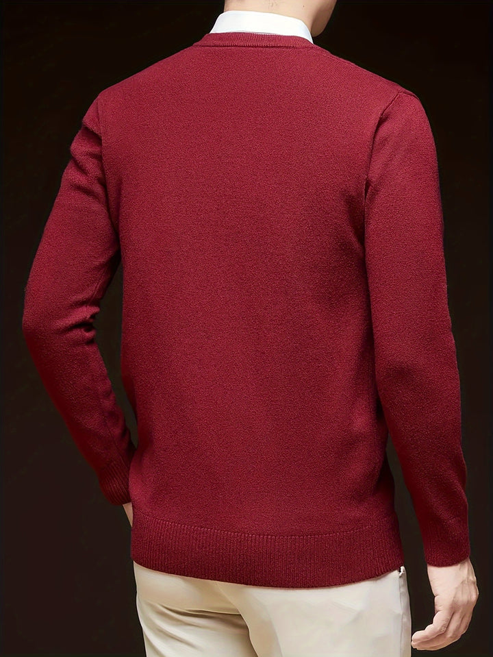 Günter | Klassischer Pullover mit V-Ausschnitt