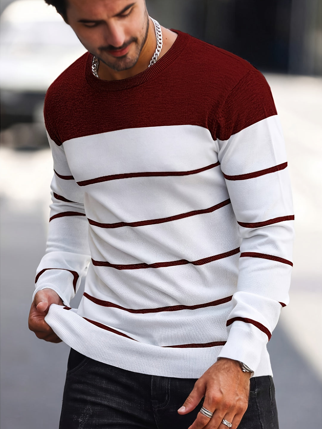Sigmar | Zeitloser Streifen-Pullover