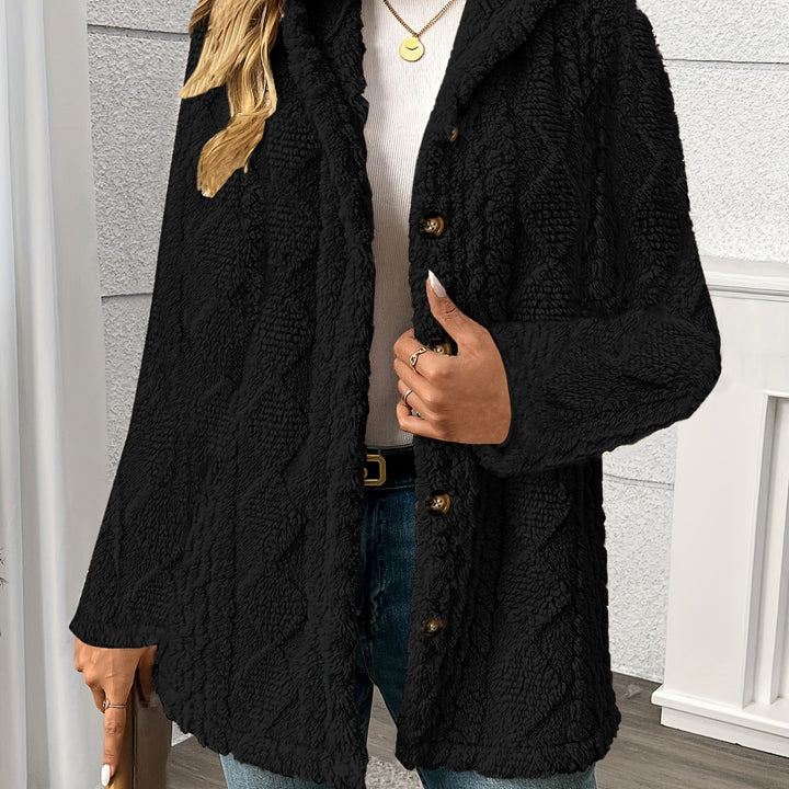 Paula | Kuschelweiche Kapuzenjacke mit Knopfleiste