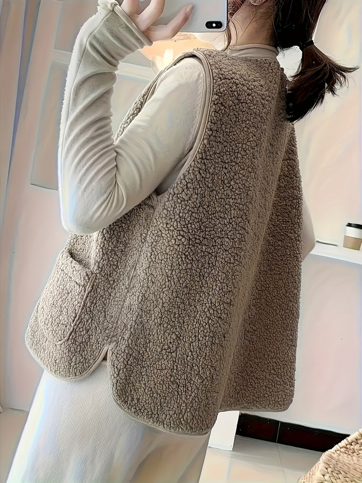 Anneliese | Kuschelige Weste mit Knopfleiste