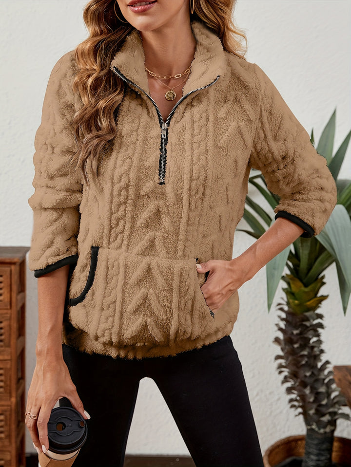 Erika | Kuscheliger Troyer-Pullover mit Stehkragen