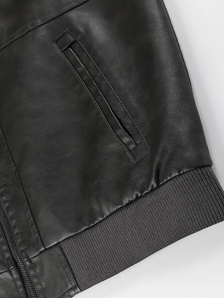 Torsten | Kapuzen-Bikerjacke mit Doppelreißverschluss