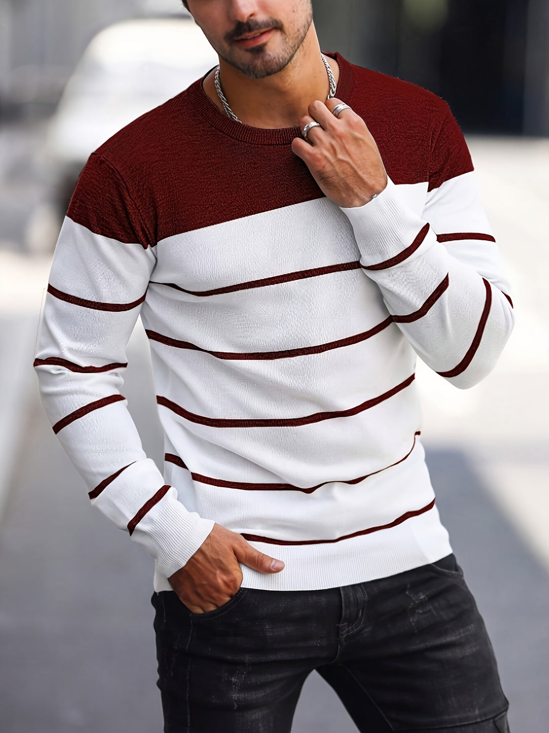 Sigmar | Zeitloser Streifen-Pullover