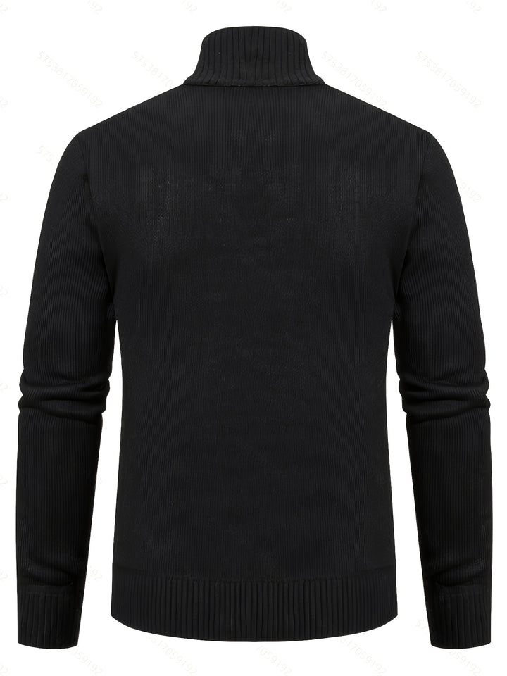Björn | Strukturierte Strickjacke mit Stehkragen