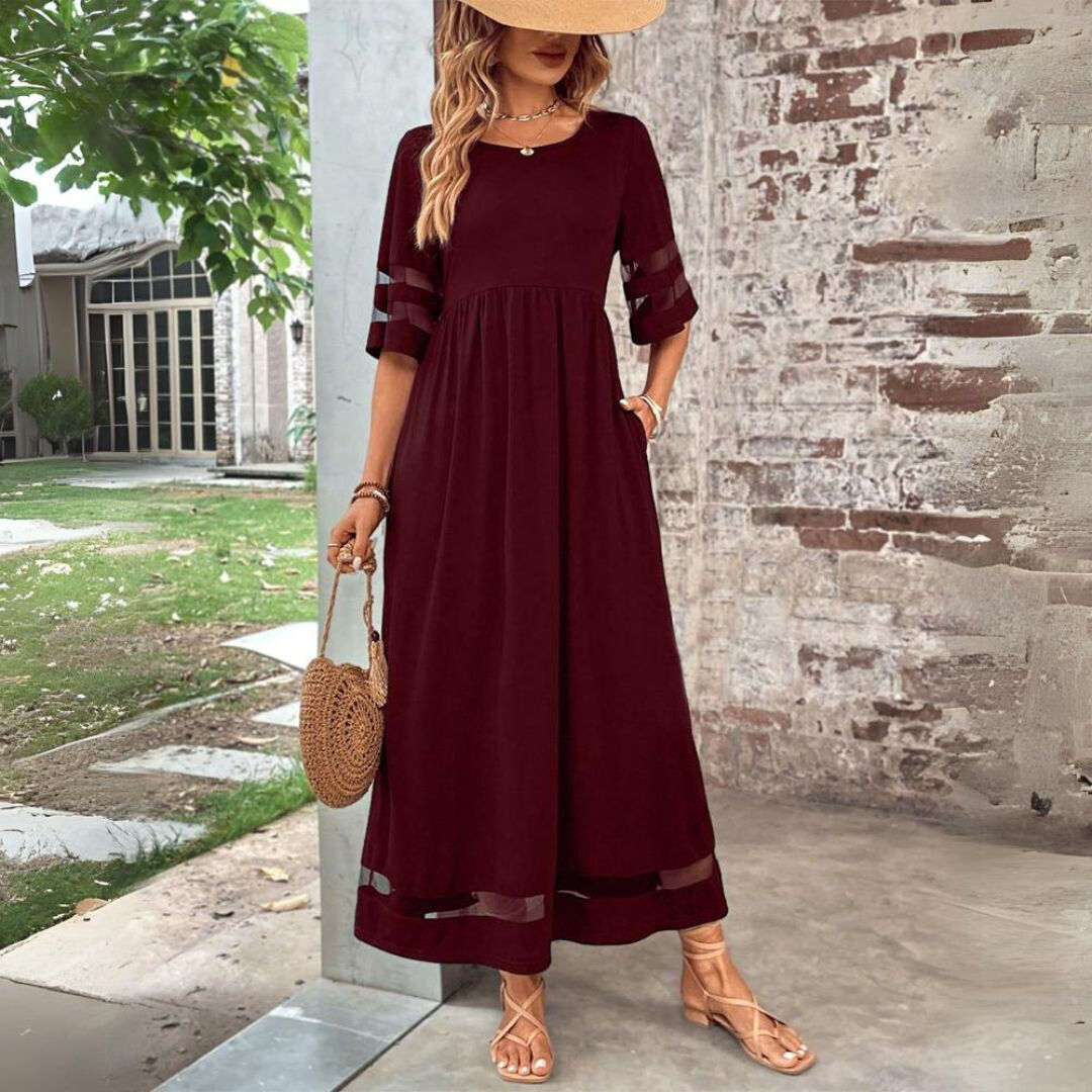 Helene | Fließendes Maxikleid mit zarten Streifen