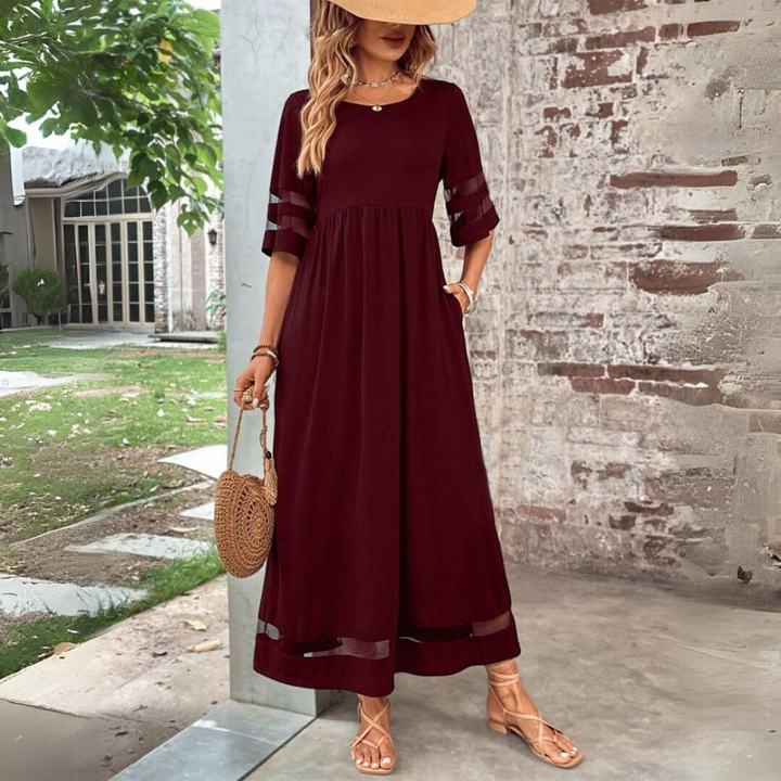 Helene | Fließendes Maxikleid mit zarten Streifen