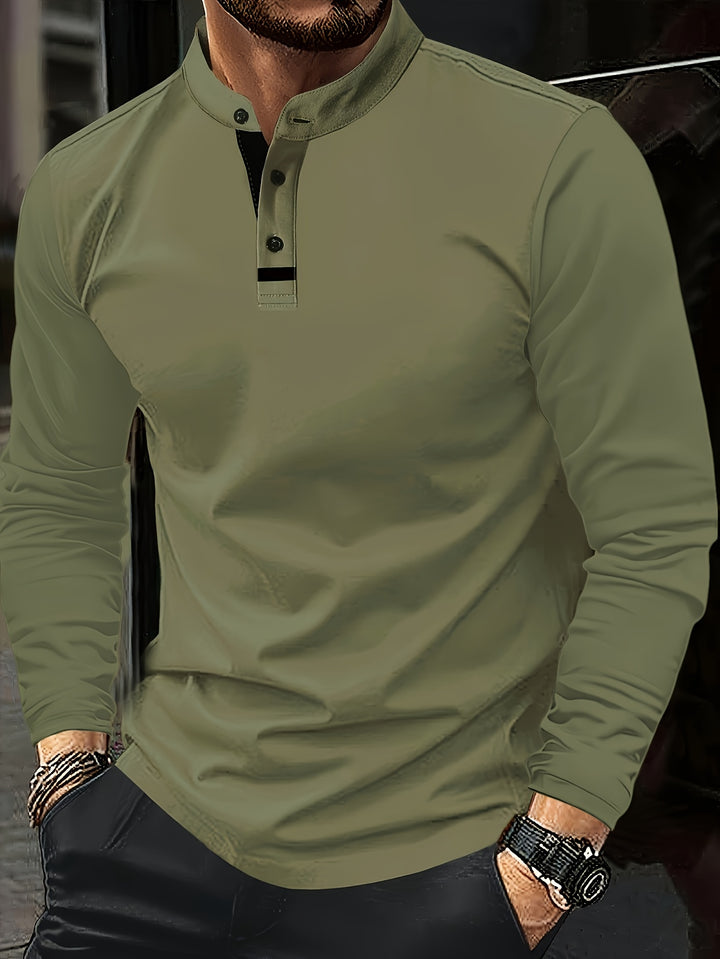Gerd | Klassisches Langarm-Shirt mit Knopfleiste