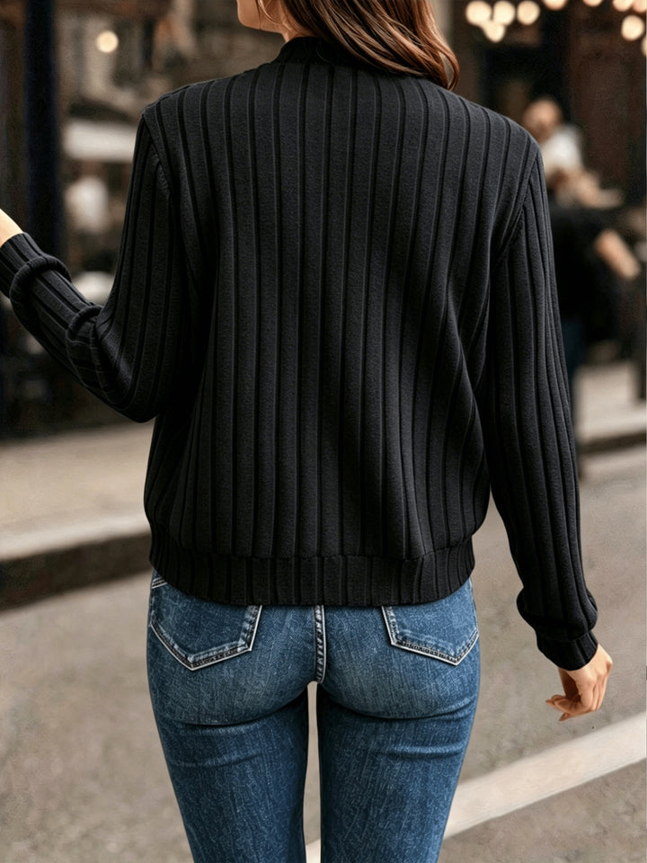 Christine | Gerippte Jacke mit Reißverschluss