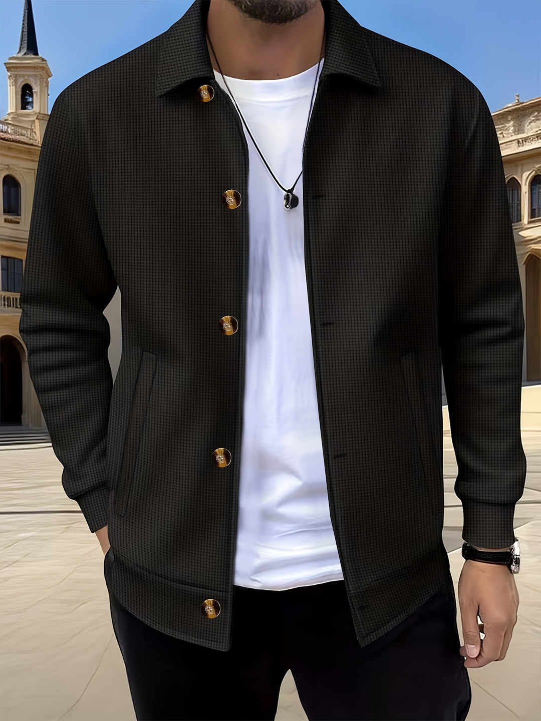 Harald | Strukturierte Hemdjacke mit Knopfleiste